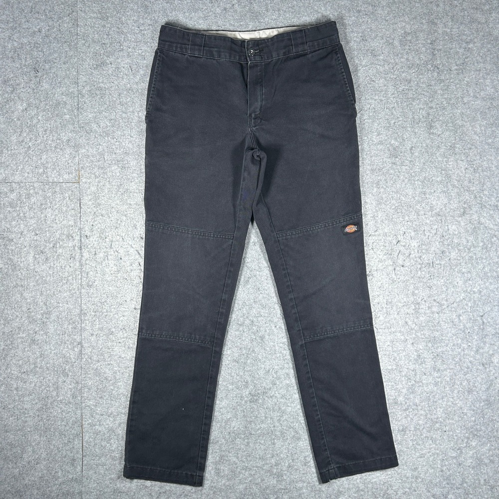 Dickies pants Mens 32x32 Black Skinny Straight Double Knee Workwear Skate Casual